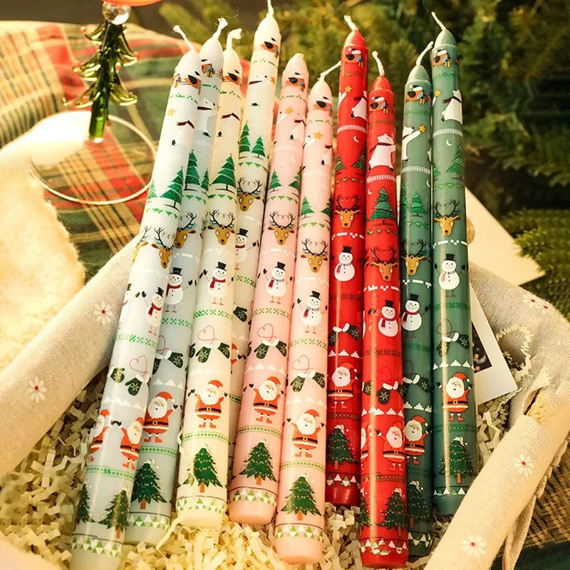 2-Piece Christmas Candle Ornaments Odorless Decor Home Wedding Table