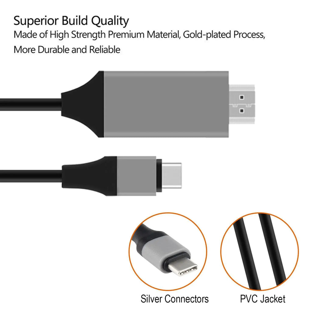 C HDTV USB 3 1 Compatible Adapter Cable 30Hz 4K Extend Macbook Monitor Zpaxo