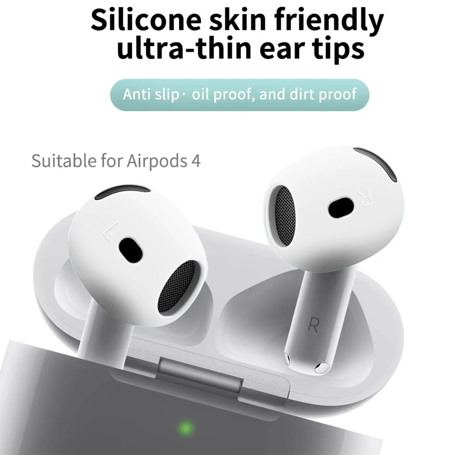Anti-Slip Ear Covers Eartips For Apple AirPods 4 Replacement Ultra Thin Earbuds Cover Earphone Eartips For Airpods 4 Accessories Zpaxo