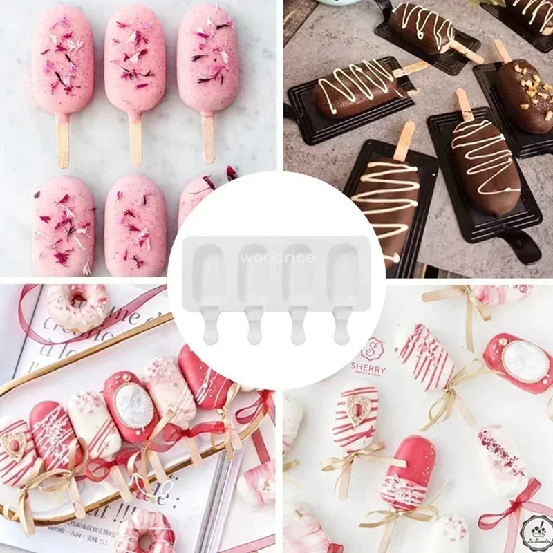 Silicone Ice Cream Mold DIY Chocolate Dessert Popsicle Moulds Tray Ice Cube Maker Homemade Tools Summer Party Supplies Zpaxo