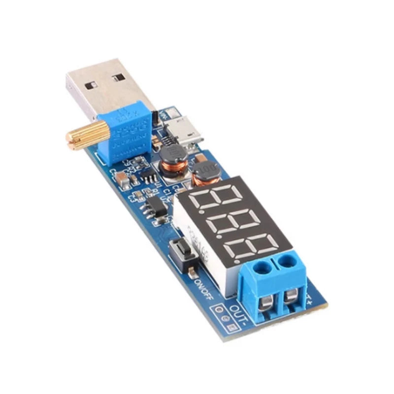 USB Boost Buck Converter Micro USB Step UP / Down Power Supply Module DC-DC 5V to 3.3V / 12V Rotate Adjustable Out DC 1.2V-24V Zpaxo