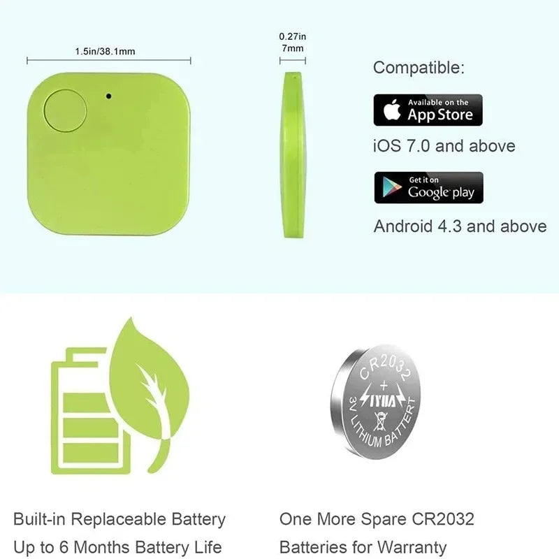 Mini Bluetooth Tracker Tag – Key, Pet, Bag & Car Finder