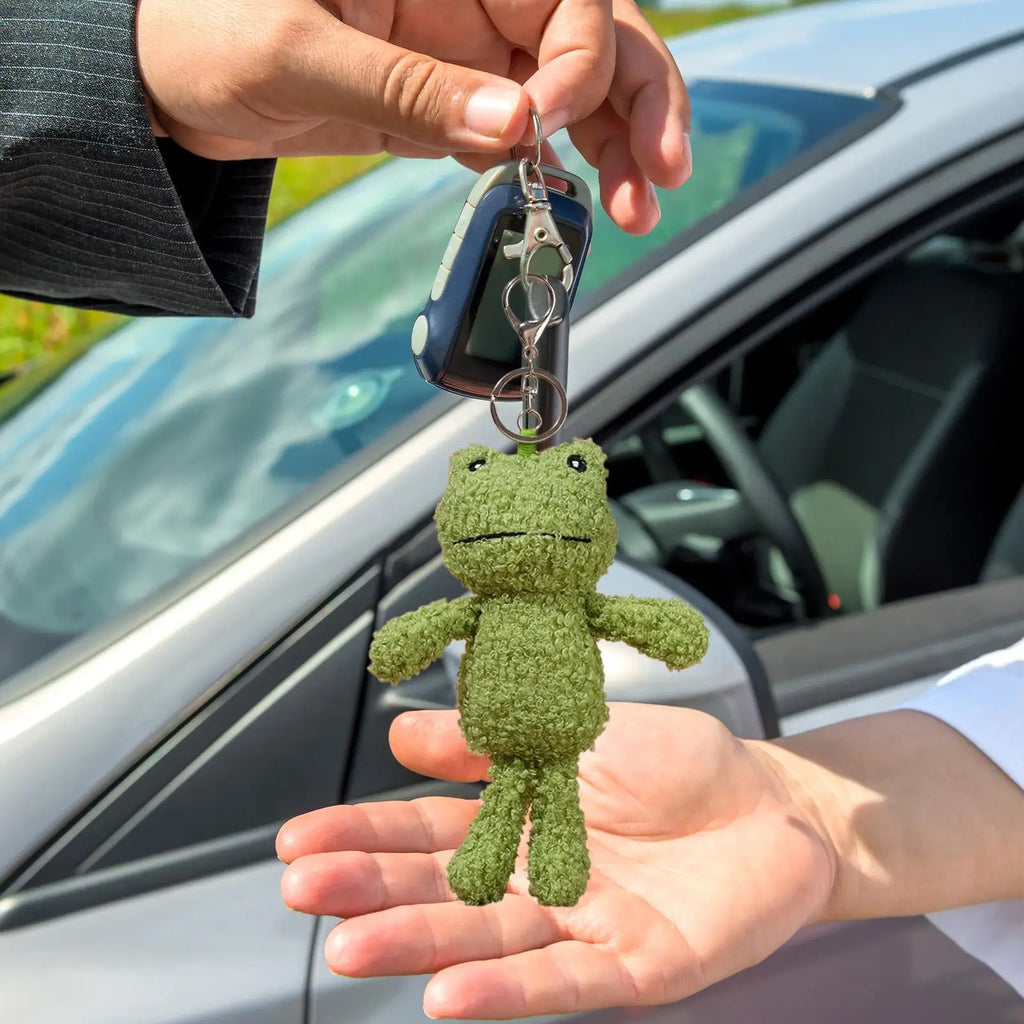Plush Frog Keychain Cute Stuffed Animal Keyring Bag Charm Kids Adults