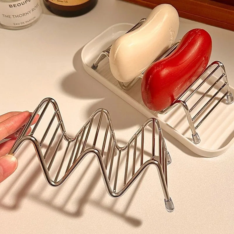 Stainless Steel Soap Rack Drainage Tray Multifunctional Bathroom