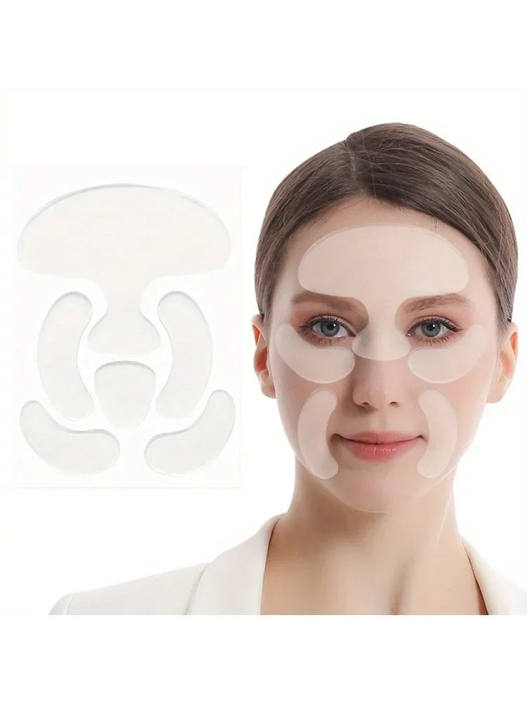 Silicone Face Lifting Patches – Reusable Anti-Wrinkle Forehead Cheek Chin Stickers, Waterproof, Firming, Long-Lasting, Unisex Zpaxo 5 PCS
