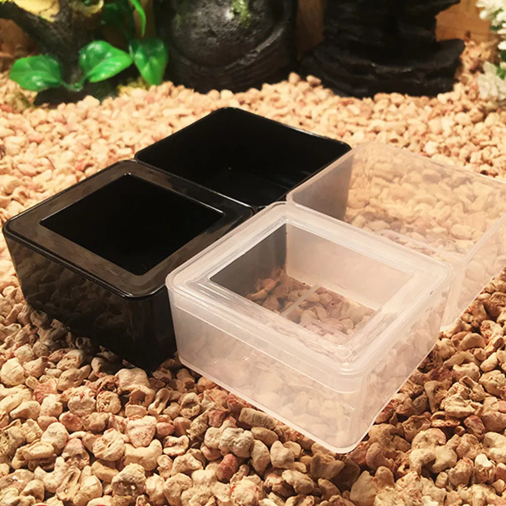 Reptile Breeding Boxes Black Insect Feeding Container Ventilated