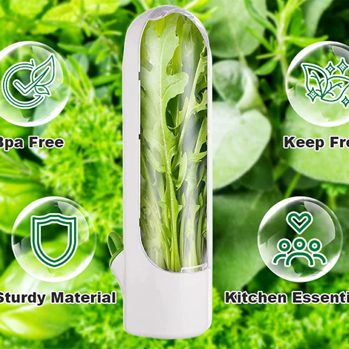 Herb Saver Storage Container Fresh Herb Keeper Vanilla Vegetables Fresh Preservation Bottle for Refrigerator Kitchen Gadgets Zpaxo