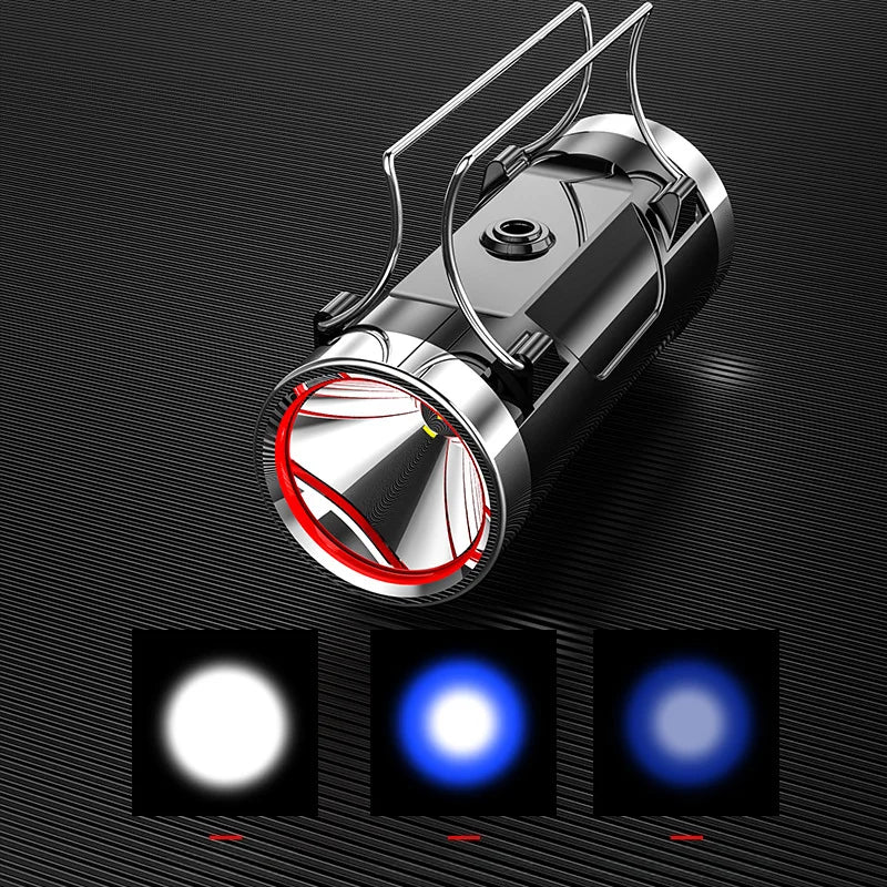 SHINEKNOT Double Head Fishing Flashlight – Blue & White 600LM Fishing Flashlight Zpaxo