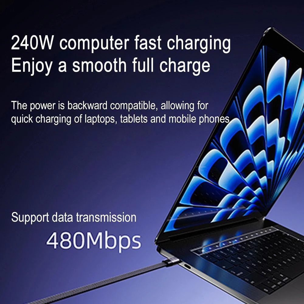 2-in-1 Type-C Cable & Phone Holder – 240W Fast Charging USB-C Charging Cable Zpaxo
