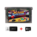 New 5000 in 1 SCFW V2.0 Mini SC Flash Card with 8G TF Card & Adapter for GBA GBC GB NES NDS Game Card Game Console Accessories Zpaxo Black With 8G