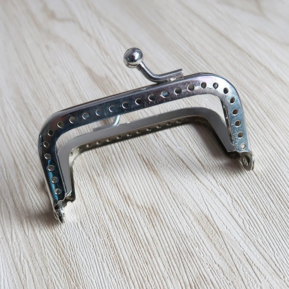 Silver Embossed Metal Coin Purse Frame Non-breaking Hole Adjustable