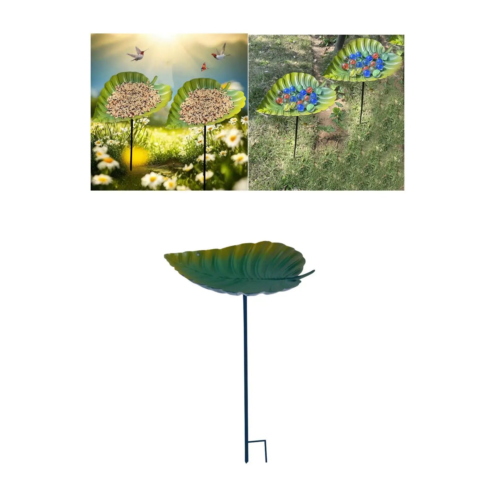 Decorative Garden Bird Feeder Iron Bird Bath Removable Stand for Outdoor Bird Drinking and Watching Zpaxo