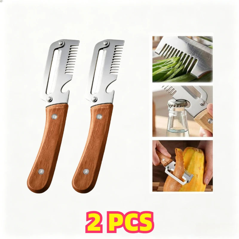 Knife for Cutting Cabbage Kitchen Fruit Processing Tool Peeler Stainless Steel Paring Knife Portable Gadget for Daily Cooking Zpaxo plastic Slicer-2PCS