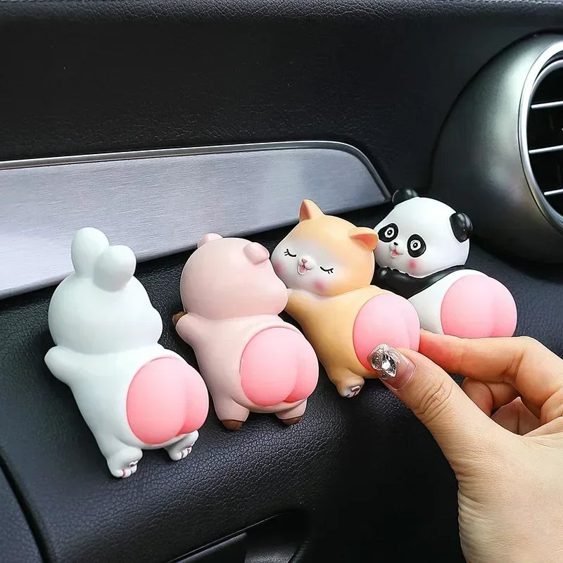 Cartoon Panda & Pig Silicone Car Dashboard Ornament Decor