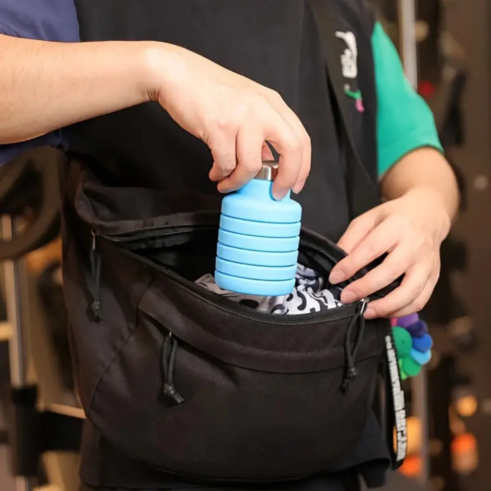 Collapsible Cup Food Grade Silicone Water Bottle Portable Outdoor Zpaxo