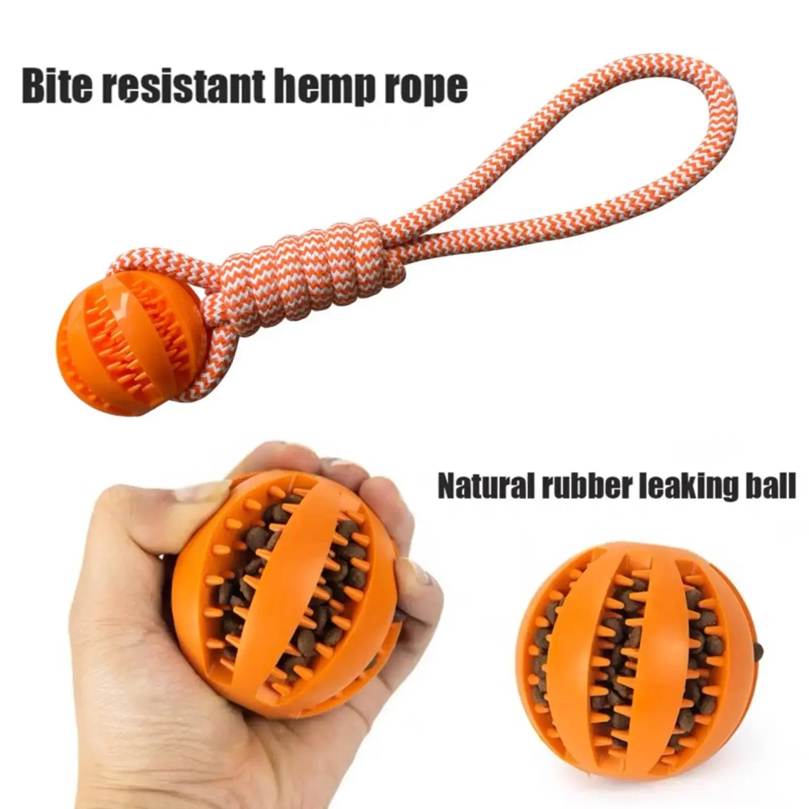 Dog Toys Balls Interactive Supports Rope Rubber Leaking Small Medium
