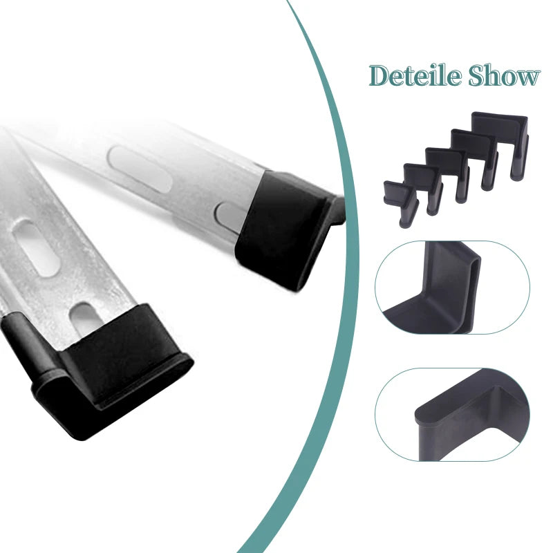 10Pcs L Type Rubber Base Non-Slip Foot Pad Slotted Angle Bar Triangle Feet Shelf Iron Bed Foot Cover Protective Rubber Sleeve Zpaxo