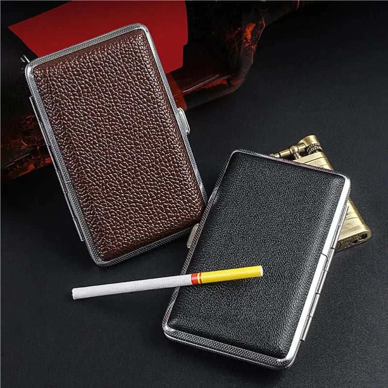 Leather Cigarettes Case Creative Classic 20-piece Pocket Box Cigarettes Storage Reusable PU Leather Cigarettes Container Zpaxo