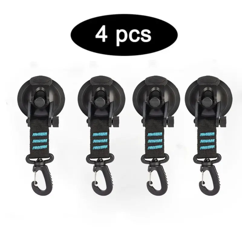 2/4Pcs RV Suction Hooks Bathroom Suction Cup Hook Car Tent Suction Cup Buckles Side Awning Anchor Hooks Durable Secure Fasteners Zpaxo 4PCS-blue