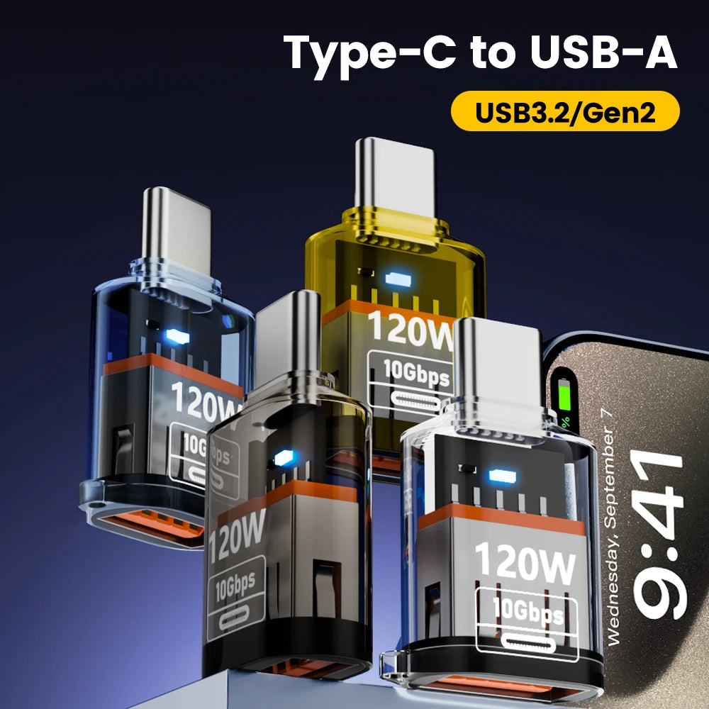 USB 3 2 C Adapter OTG Fast Charging 120W 10GB Speed Data Audio