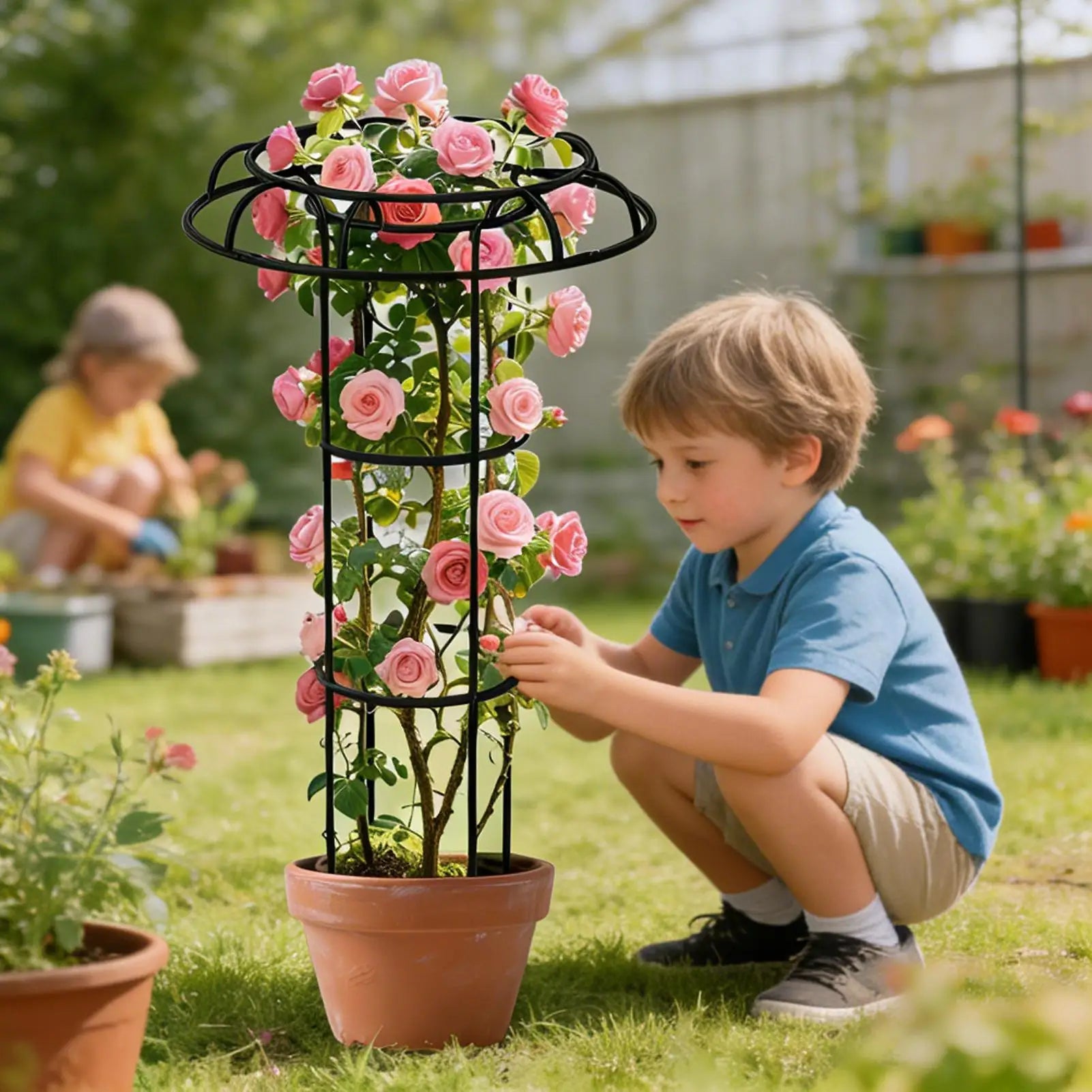 Garden Trellis Vertical All-Weather Umbrella Shape Trellis for Climbing Plants Outdoor for Vines Flowers Pea Bean Tomato Zpaxo