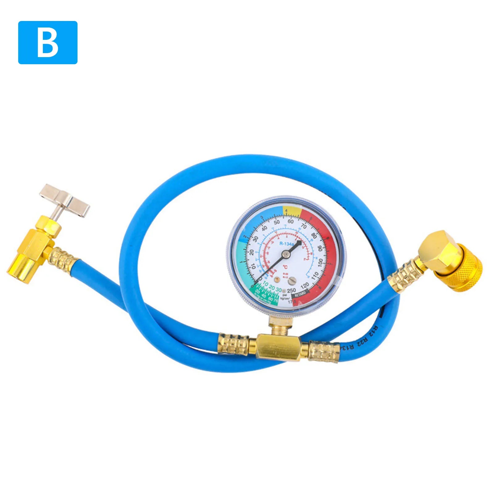 R1234YF AC Refrigerant Can Hose Gauge Charging Measuring Fits Car Air Zpaxo B