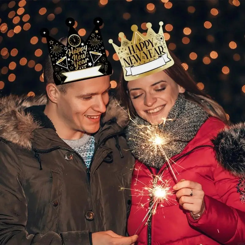 6 2026 Year Crown Hat Elastic Bands Adults Kids Party Celebration