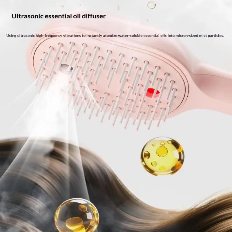 Electric Steam Spray Hair Brush – USB-C Anti-Frizz Styling Comb