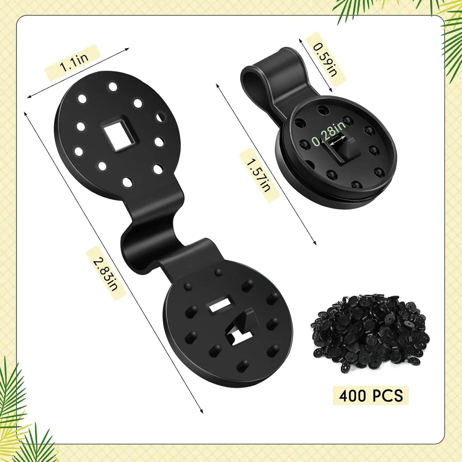 Black Round Shade Cloth Clips – 40/60 PCS Heavy Duty Fasteners