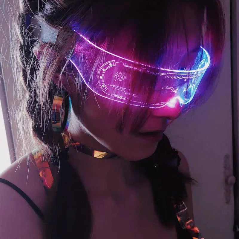 LED Light-Up Party Glasses – 7-Color Glowing Festival Goggles
