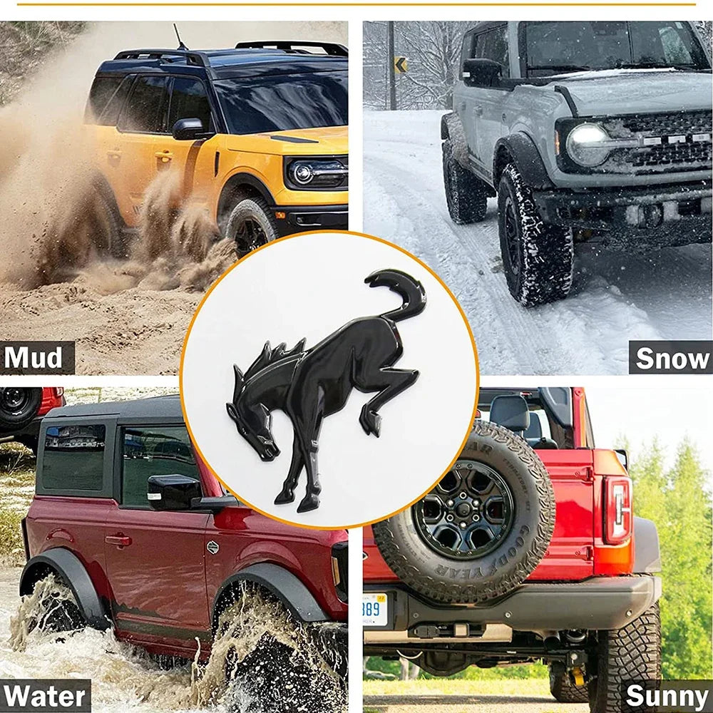 3D Black ABS Bronco Emblem Decal – Ford Bronco Sport 2020–2023