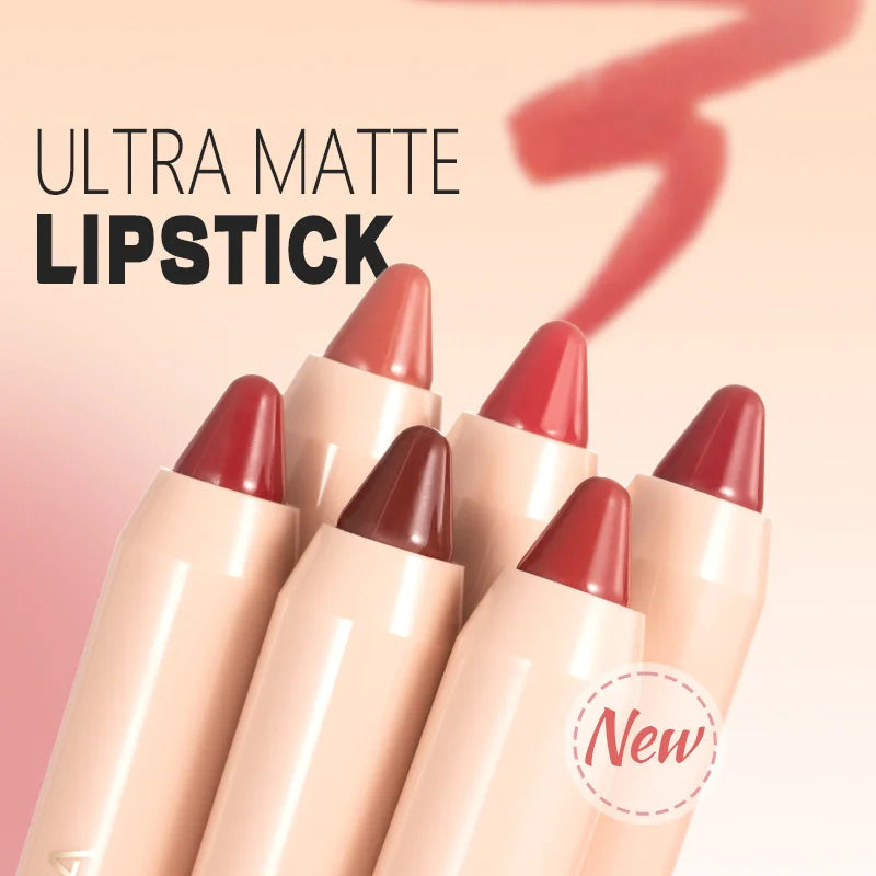 8-Colors Lipstick Pencil Waterproof Sexy Red Matte Contour Tint Lipstick Lasting Non-stick Cup Lipliner Pen Lips Makeup Cosmetic Zpaxo