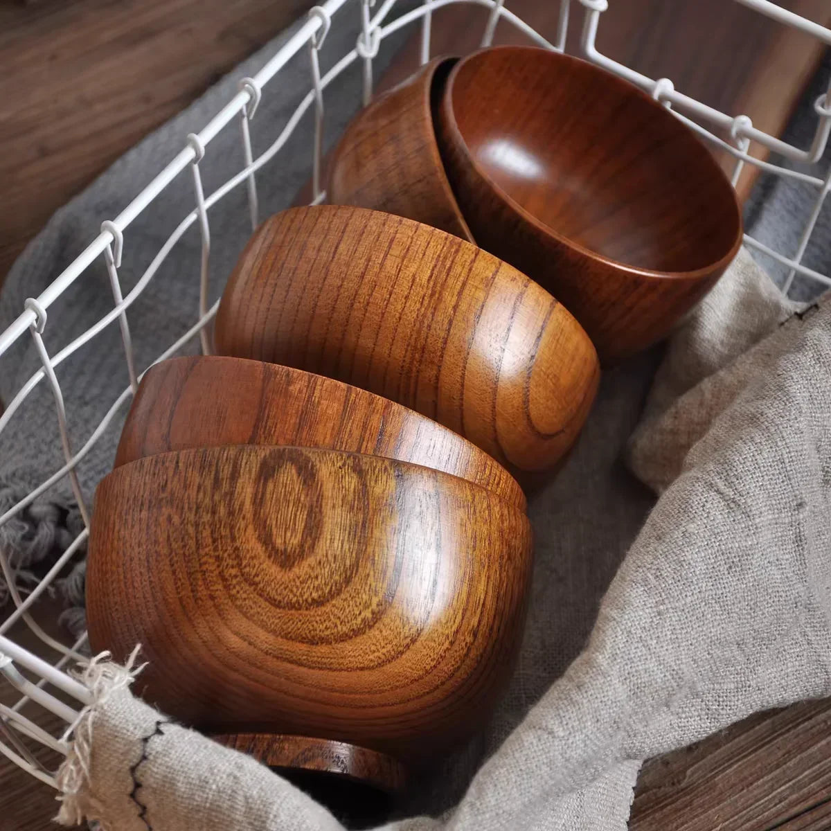 Wooden Bowls Jujube Wood Children Baby Adults Small Soup Bowls Solid Wood Salad Bowls Retro Household Tableware Zpaxo