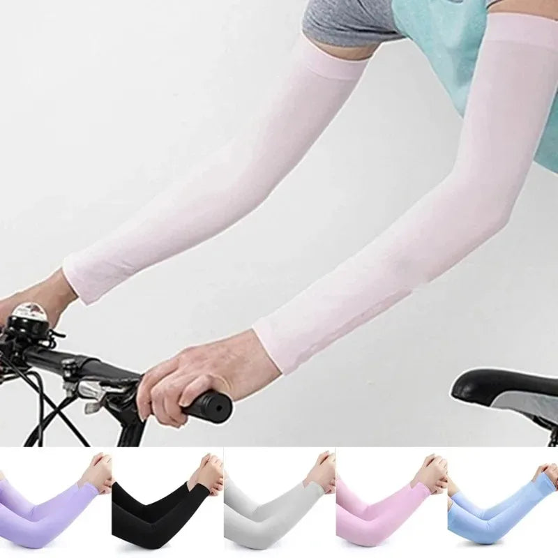 Ice Silk UV Protection Arm Sleeves – Unisex Summer Cycling