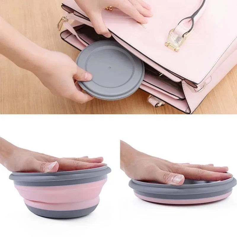 Silicone Folding Lunch Box Collapsible Portable Bowls Picnic Camping