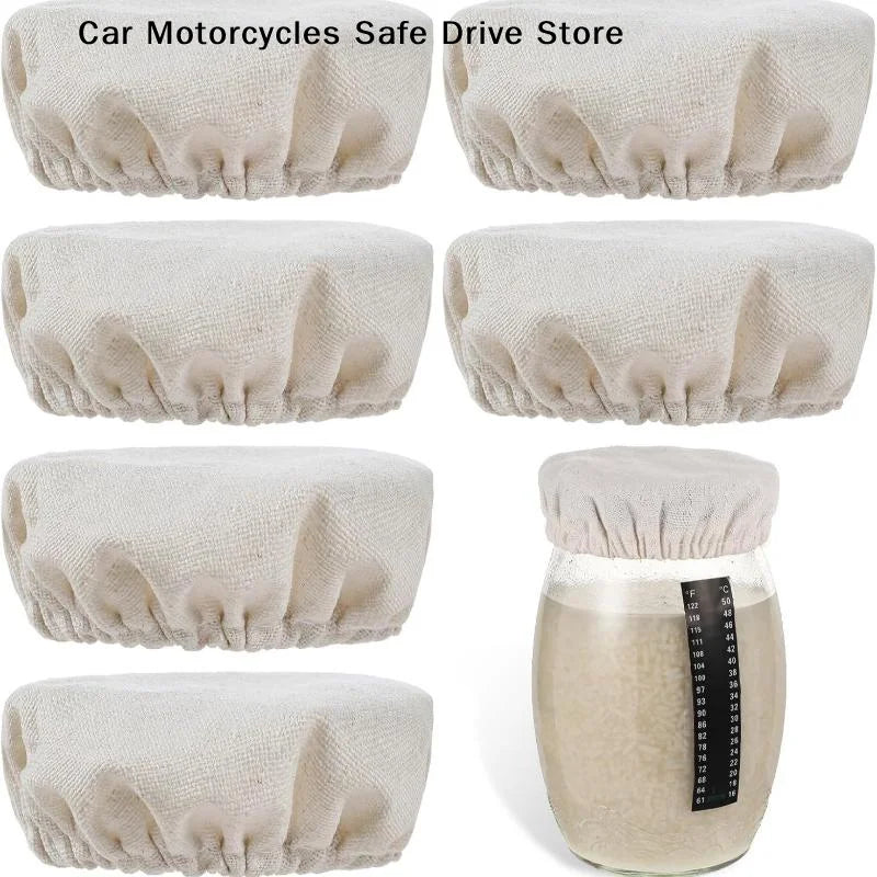 M4 Reusable Cotton Sourdough Jar Covers Breathable Fabric Perfect