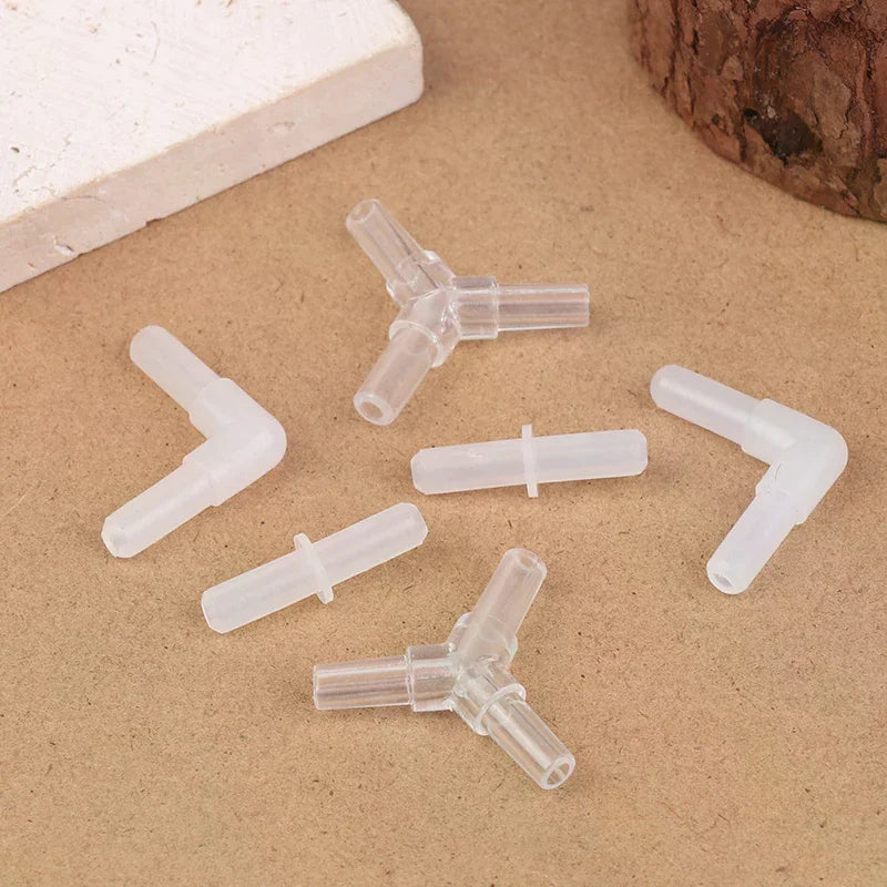 10Pcs Aquarium Airline Tubing Connectors Plastic Valve Joints Fish Tank Transparent Air Tube Adapters For 4CM ID Air Line Hose Zpaxo