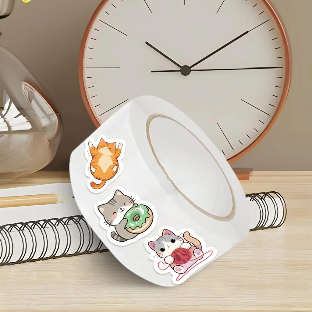 Cat Stickers For Kids 500 Sheet/Roll Stickers Decor Envelope Seal Decoration For School Party Office Scrapbook Notebook Laptop Zpaxo