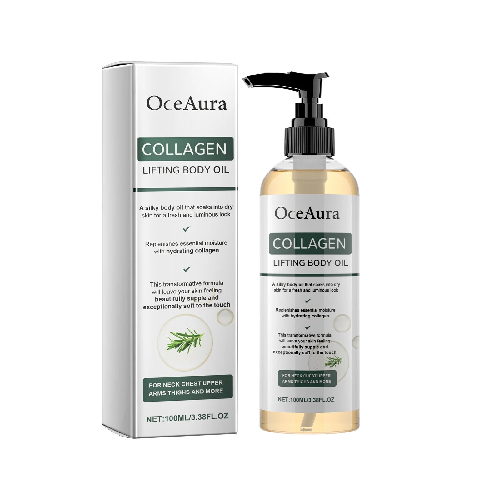 OceAura Collagen Lifting Body Oil – Firming & Hydrating 100ml Firming Body Oil Zpaxo 100ml Boxed