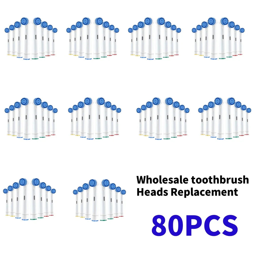 Wholesale 4/16/20/80pcs Set/lot Electric Toothbrush Head For Oral B Sensitive Replacement Brush Heads D25 D30 D32 D18 4739 3709 Zpaxo EB17S 80pcs