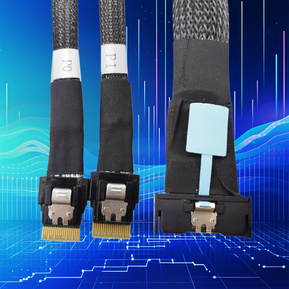 MCIO 8i Slimline SAS Dual SFF-8654 4i Cable PCIE5 0 Server Connection