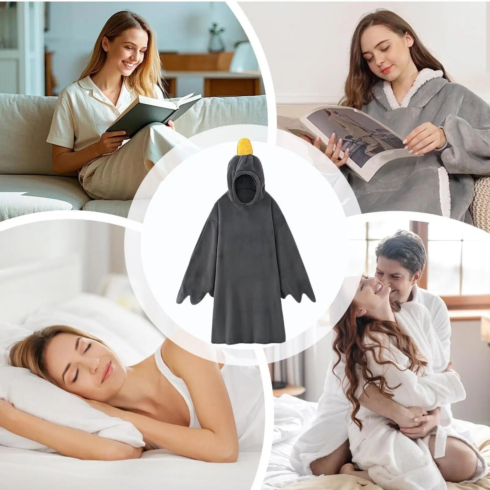 Duck Onesie Warm Funny Sleeping Costume Oversized Blankets Hooded