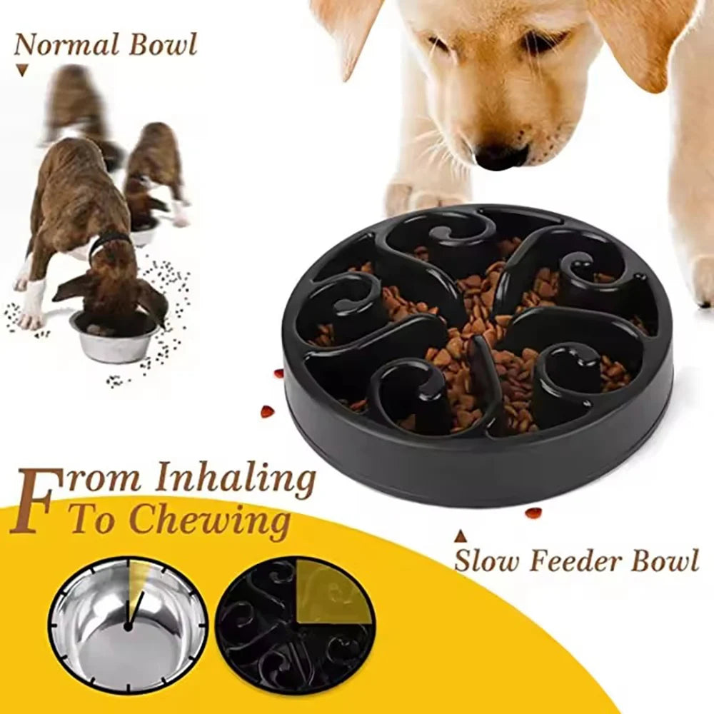 Pet Dog Slow Feeder Bowl Fun Non Slip Anti-gulping Slower Food Zpaxo