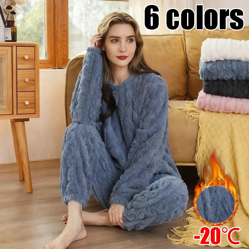 Women's Pajamas Winter Coral Velvet Homewear Thickened Two-piece Home
