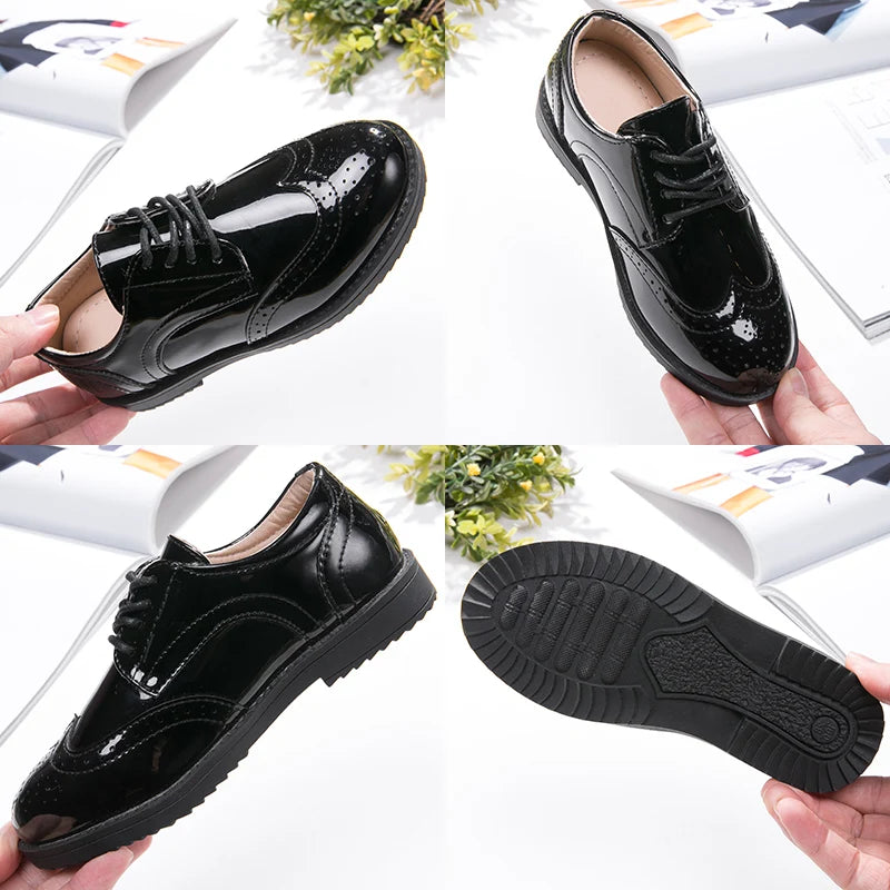 Kids Shoes Boys Leather Wedding School Show Dress Flats Light Classic Zpaxo