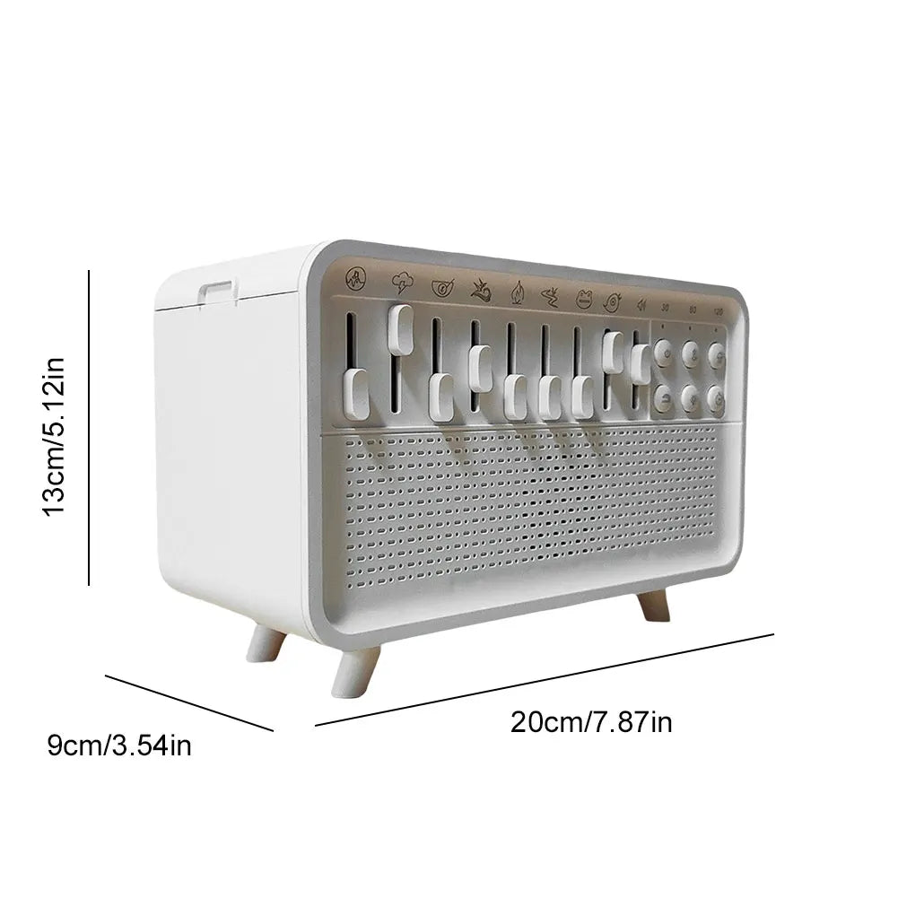 LED Timer Essential Oils Humidifier White Noise Speaker with 8 Nature Sounds Sleep Sound Machine for Room Bedside Night Light Zpaxo B