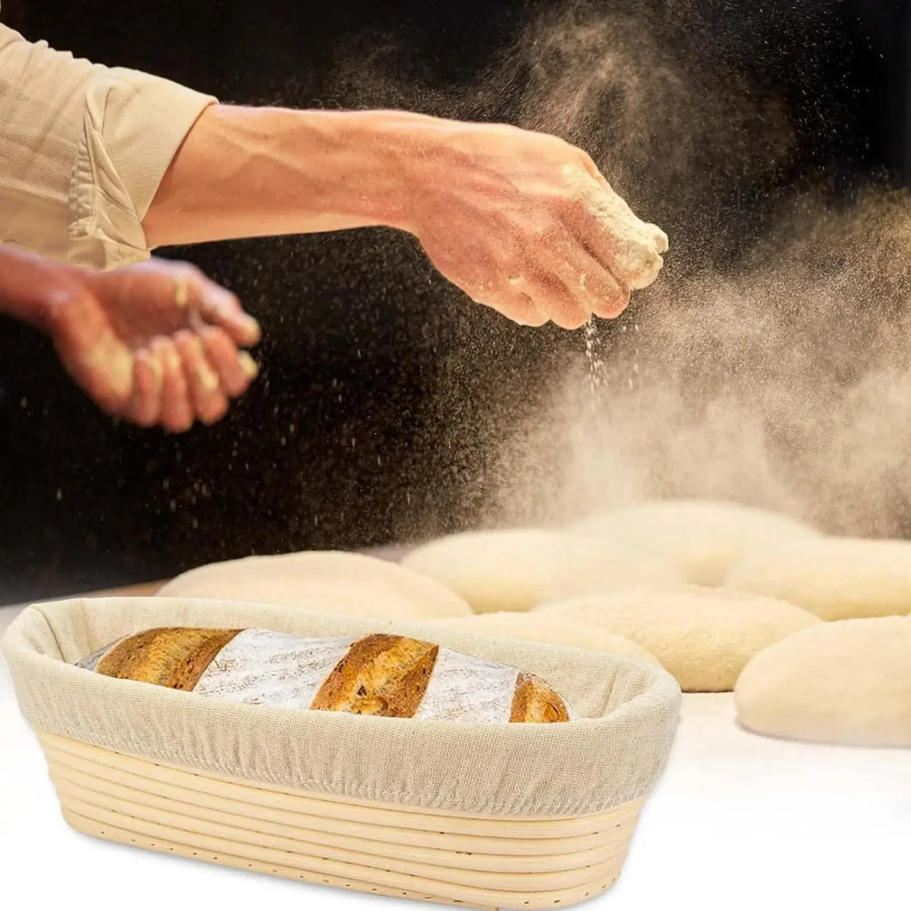 Dough Baking Bowl Oval Bread Proofing Bread Proofing Basket Handmade Rattan Basket And Liners For Home Kitchen Baking Zpaxo