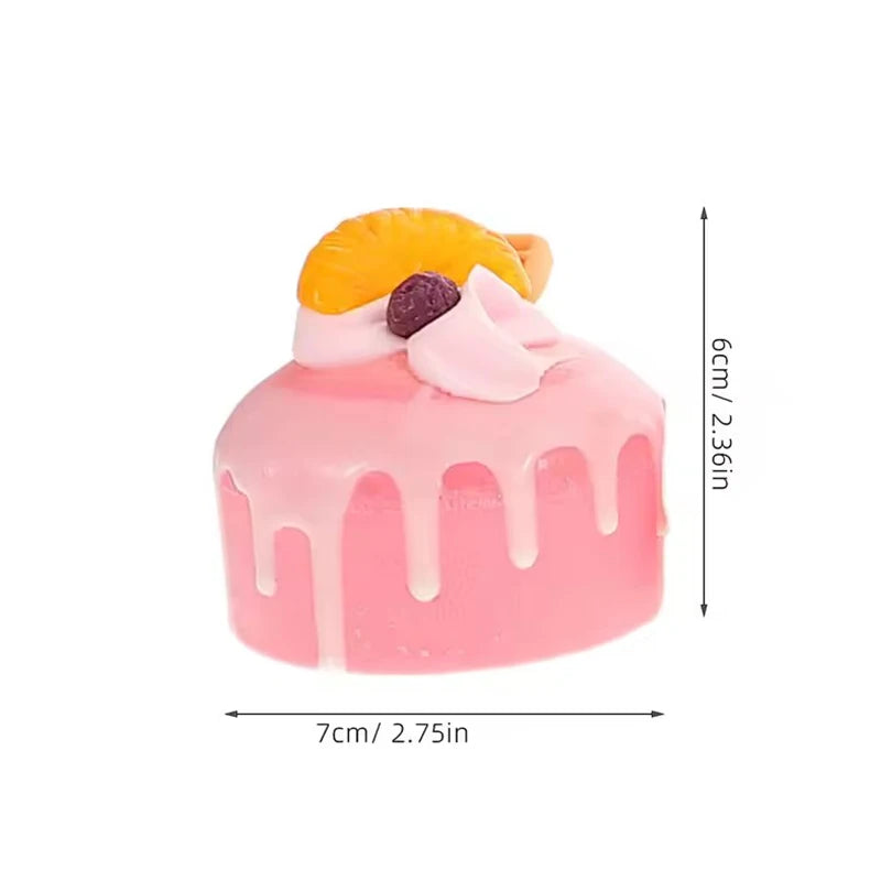 Realistic Artificial Cake Fake Model Pink Simulation Dessert