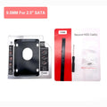 Aluminum 2nd Second Hdd Caddy 12.7mm 9.5mm SATA 3.0 for Optibay 2.5'' SSD DVD CD-ROM Enclosure Adapter Hard Disk Drive 9.5mm Zpaxo 9.5mm with Box