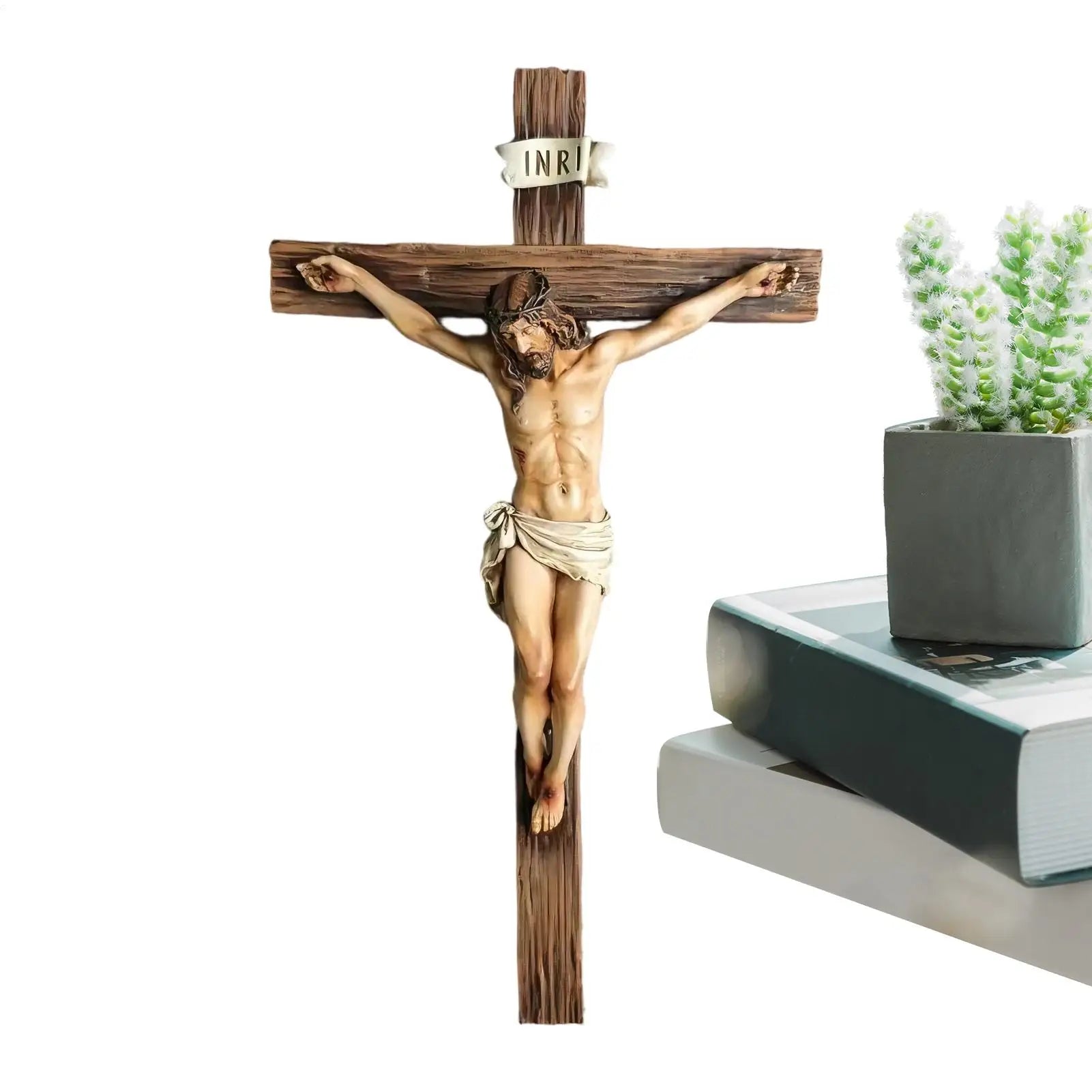 Jesus Decor 9.6 Inch Resin Religious Decoration Jesus Statue for Home Wall Table Room Bookshelf Church Display Indoor Easter Zpaxo Default Title